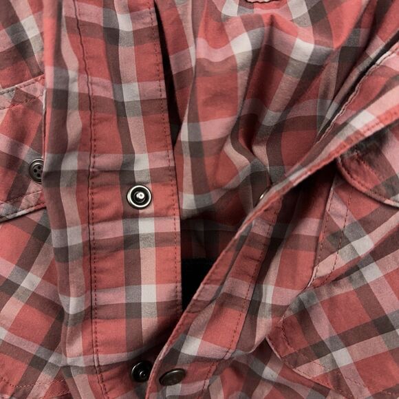 VERTX Shirt Mens Sz M Red Plaid Guardian Tactical Snap Buttons Conceal & Carry - Picture 3 of 10